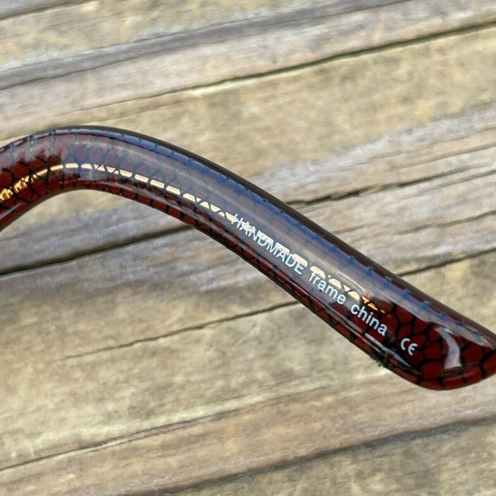 Norma Kamali Women Eyeglasses/Sunglasses Frame Brown Shimmer Handmade in China - Picture 10 of 12